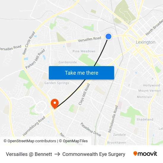 Versailles @ Bennett to Commonwealth Eye Surgery map