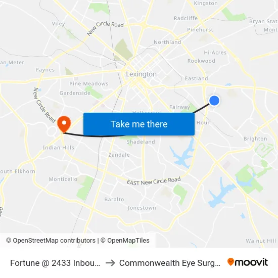 Fortune @ 2433 Inbound to Commonwealth Eye Surgery map