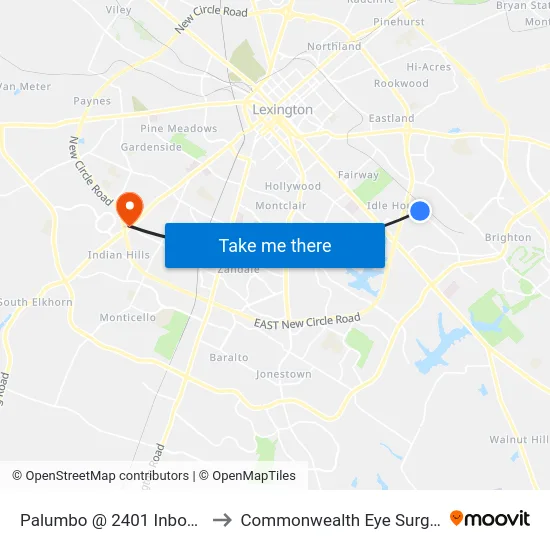 Palumbo @ 2401 Inbound to Commonwealth Eye Surgery map