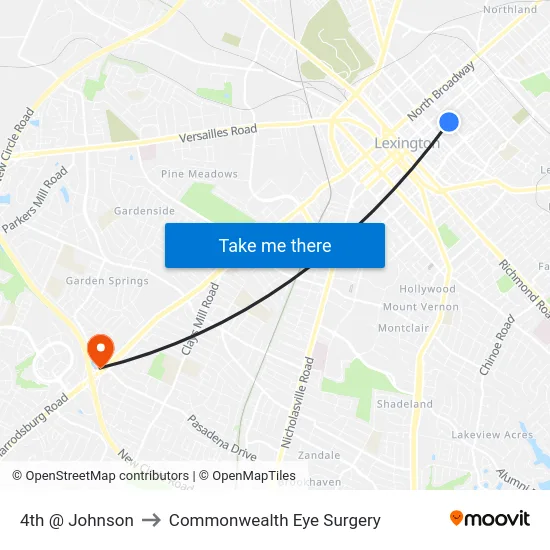 4th @ Johnson to Commonwealth Eye Surgery map