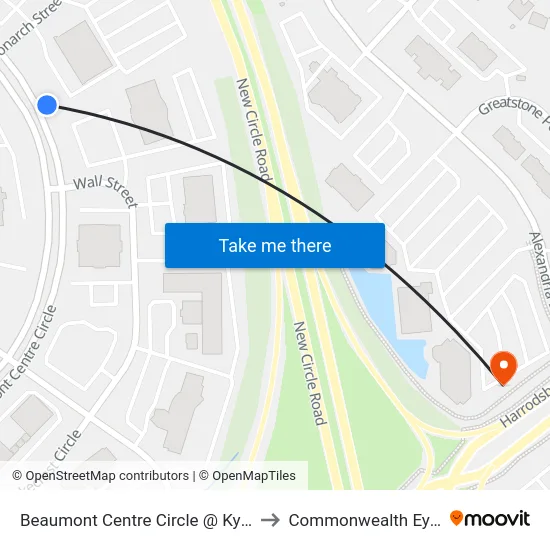 Beaumont Centre Circle @ Ky Blood Center to Commonwealth Eye Surgery map