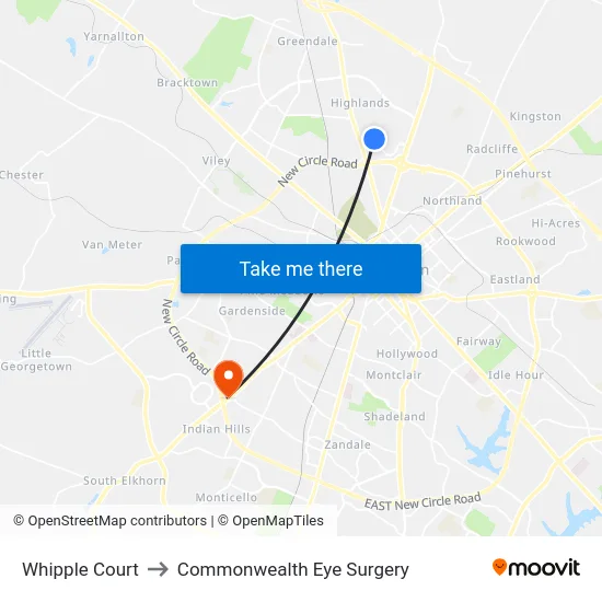 Whipple Court to Commonwealth Eye Surgery map