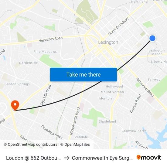 Loudon @ 662 Outbound to Commonwealth Eye Surgery map
