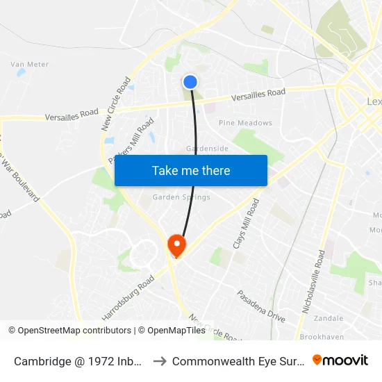 Cambridge @ 1972 Inbound to Commonwealth Eye Surgery map