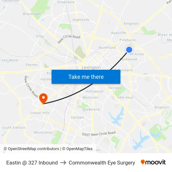 Eastin @ 327 Inbound to Commonwealth Eye Surgery map