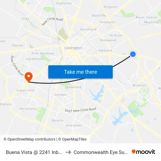 Buena Vista @ 2241 Inbound to Commonwealth Eye Surgery map