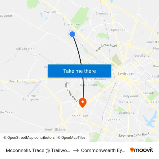 Mcconnells Trace @ Trailwood Inbound to Commonwealth Eye Surgery map