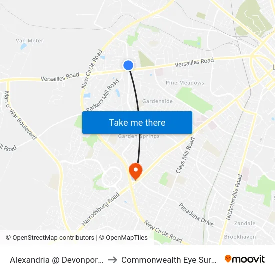 Alexandria @ Devonport Ib to Commonwealth Eye Surgery map