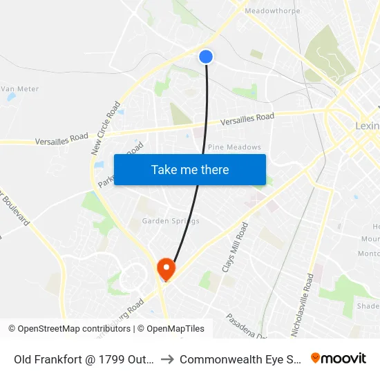 Old Frankfort @ 1799 Outbound to Commonwealth Eye Surgery map