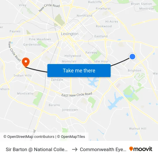Sir Barton @ National College Inbound to Commonwealth Eye Surgery map