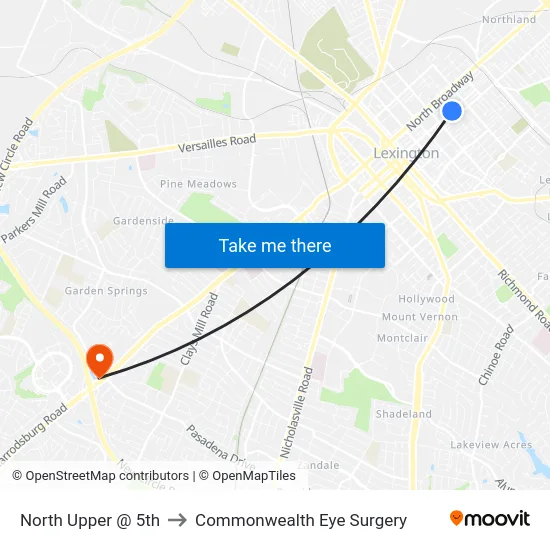 North Upper @ 5th to Commonwealth Eye Surgery map