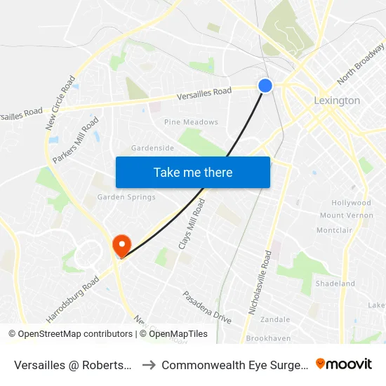 Versailles @ Robertson to Commonwealth Eye Surgery map