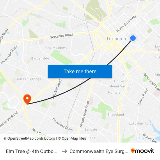 Elm Tree @ 4th Outbound to Commonwealth Eye Surgery map