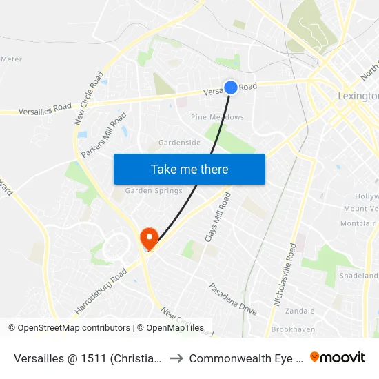 Versailles @ 1511 (Christian Towers) to Commonwealth Eye Surgery map