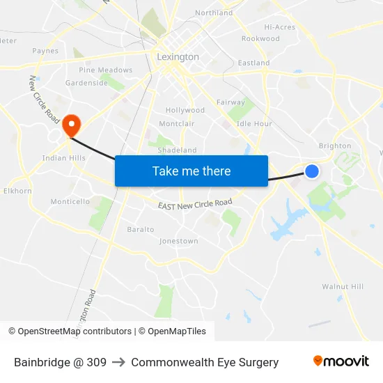 Bainbridge @ 309 to Commonwealth Eye Surgery map