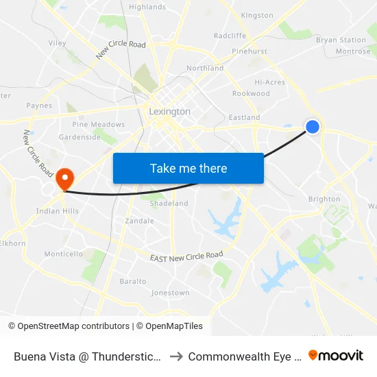 Buena Vista @ Thunderstick Inbound to Commonwealth Eye Surgery map