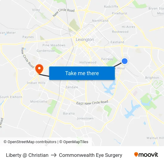 Liberty @ Christian to Commonwealth Eye Surgery map
