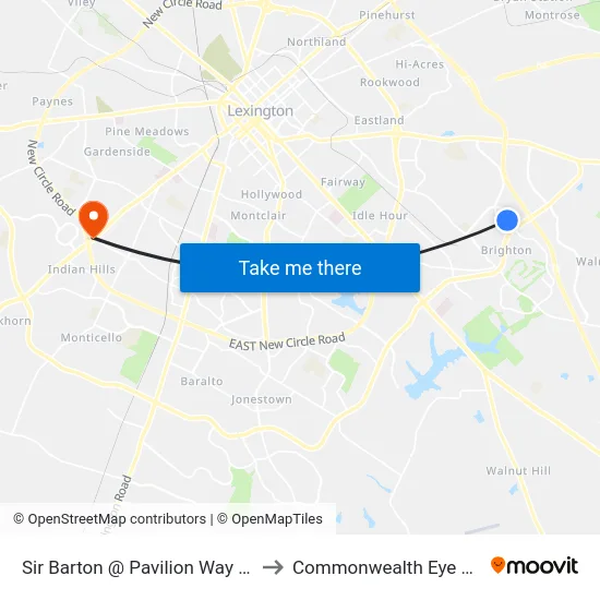 Sir Barton @ Pavilion Way Inbound to Commonwealth Eye Surgery map