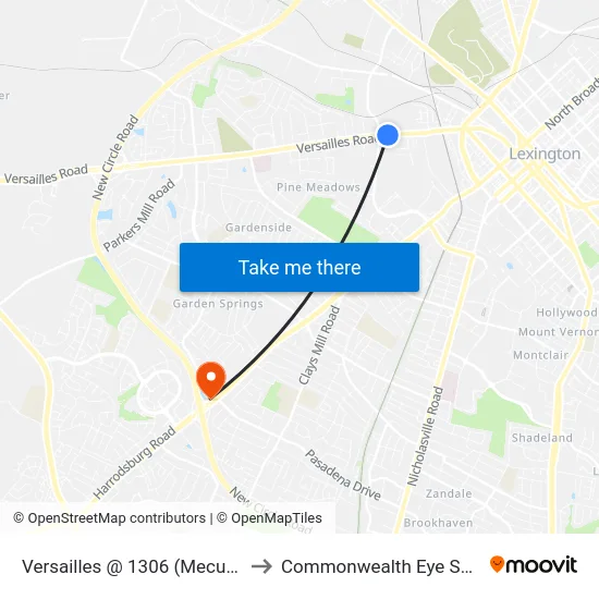 Versailles @ 1306 (Mecu/Ale8) to Commonwealth Eye Surgery map