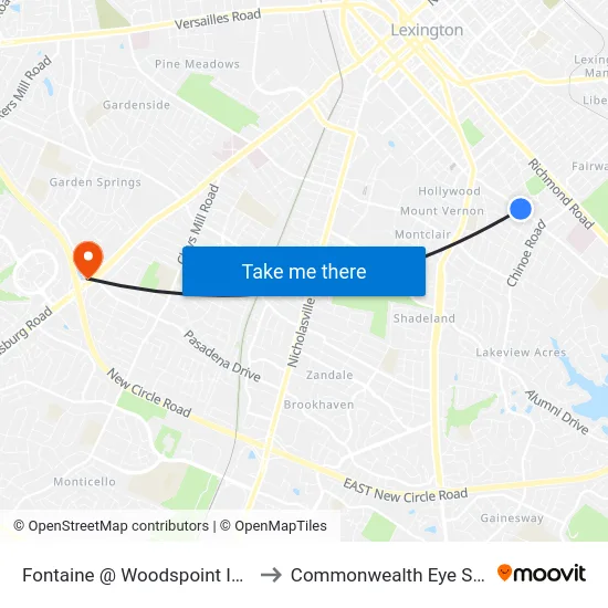 Fontaine @ Woodspoint Inbound to Commonwealth Eye Surgery map