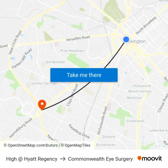 High @ Hyatt Regency to Commonwealth Eye Surgery map