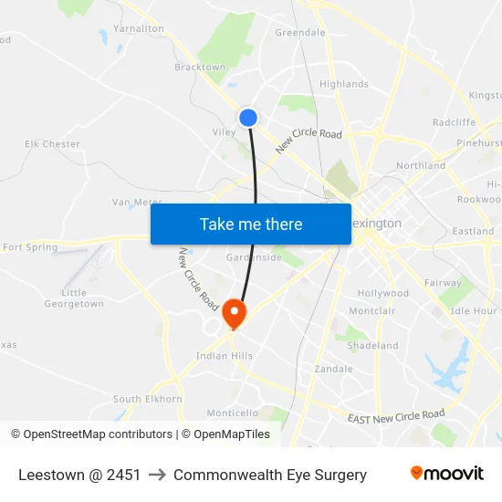 Leestown @ 2451 to Commonwealth Eye Surgery map