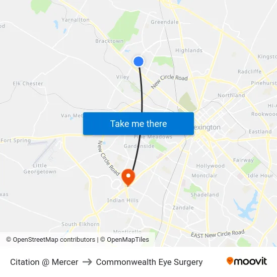Citation @ Mercer to Commonwealth Eye Surgery map