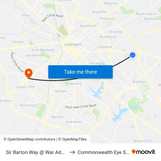 Sir Barton Way @ War Admiral Ob to Commonwealth Eye Surgery map