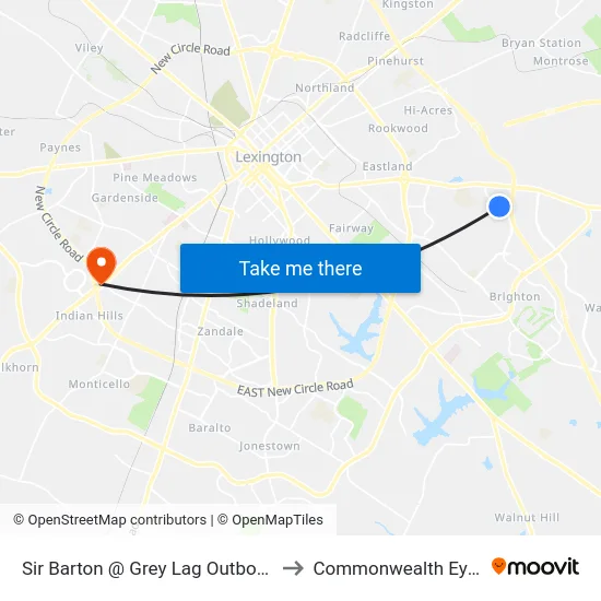 Sir Barton @ Grey Lag Outbound (Limited) to Commonwealth Eye Surgery map