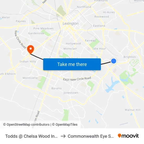 Todds @ Chelsa Wood Inbound to Commonwealth Eye Surgery map