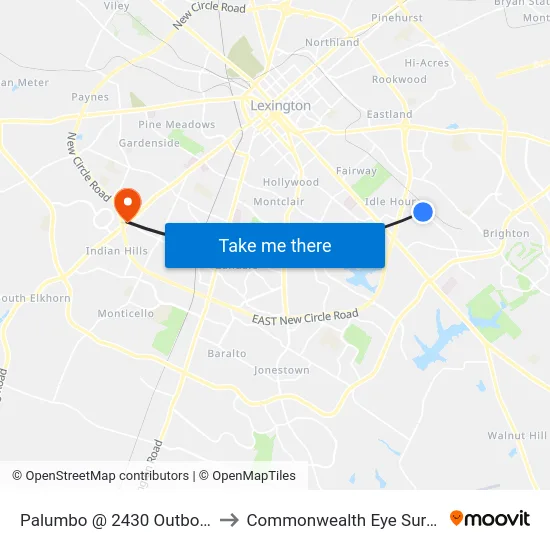 Palumbo @ 2430 Outbound to Commonwealth Eye Surgery map