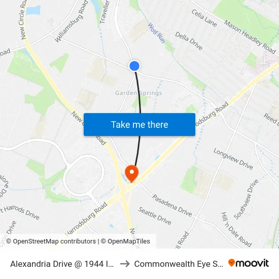 Alexandria Drive @ 1944 Inbound to Commonwealth Eye Surgery map