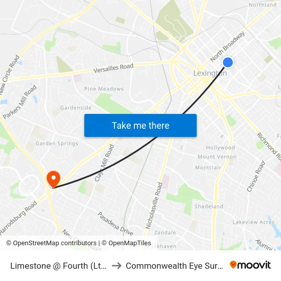 Limestone @ Fourth (Ltms) to Commonwealth Eye Surgery map