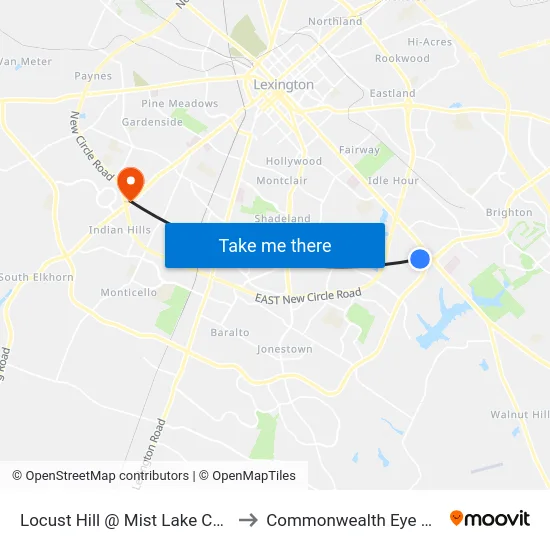 Locust Hill @ Mist Lake Center Eb to Commonwealth Eye Surgery map