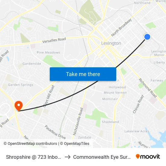 Shropshire @ 723 Inbound to Commonwealth Eye Surgery map
