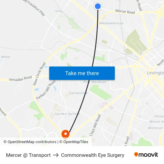 Mercer @ Transport to Commonwealth Eye Surgery map
