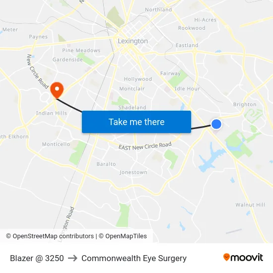 Blazer @ 3250 to Commonwealth Eye Surgery map