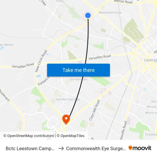 Bctc Leestown Campus to Commonwealth Eye Surgery map