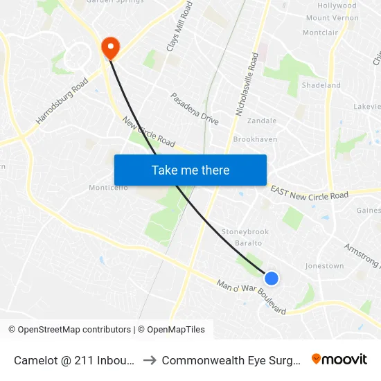 Camelot @ 211 Inbound to Commonwealth Eye Surgery map