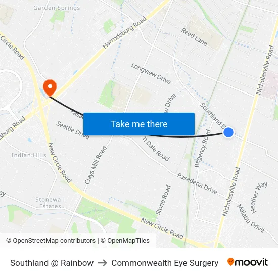 Southland @ Rainbow to Commonwealth Eye Surgery map