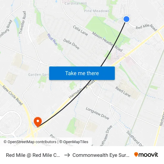 Red Mile @ Red Mile Court to Commonwealth Eye Surgery map