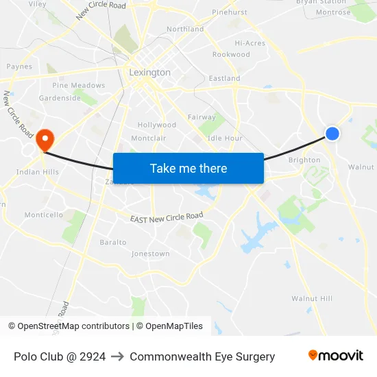 Polo Club @ 2924 to Commonwealth Eye Surgery map