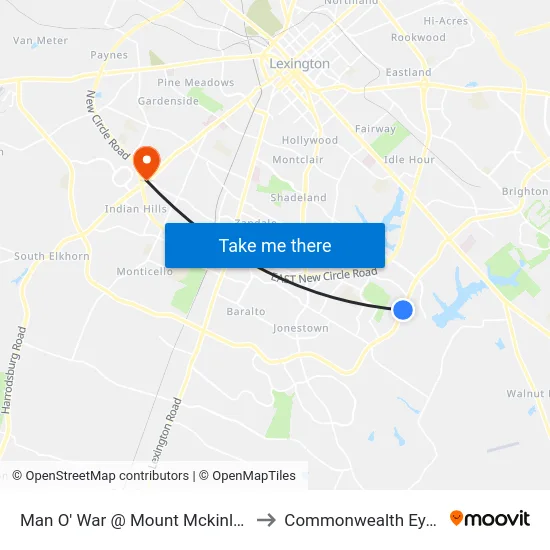 Man O' War @ Mount Mckinley Outbound to Commonwealth Eye Surgery map