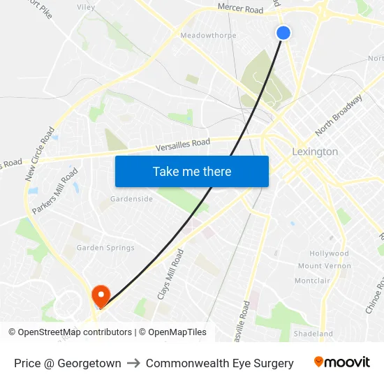Price @ Georgetown to Commonwealth Eye Surgery map
