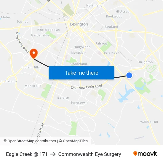 Eagle Creek @ 171 to Commonwealth Eye Surgery map