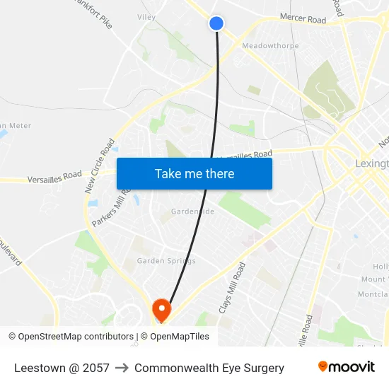 Leestown @ 2057 to Commonwealth Eye Surgery map