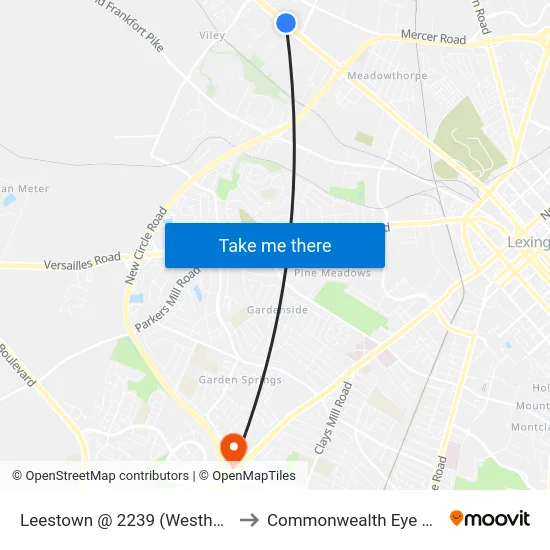 Leestown @ 2239 (Westhampton) to Commonwealth Eye Surgery map