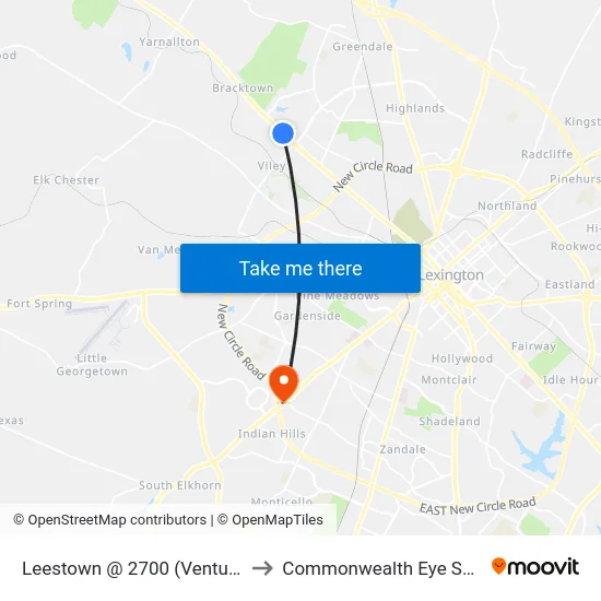 Leestown @ 2700 (Venture Ct.) to Commonwealth Eye Surgery map