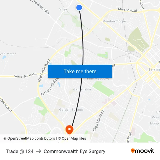 Trade @ 124 to Commonwealth Eye Surgery map