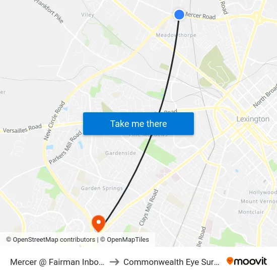 Mercer @ Fairman  Inbound to Commonwealth Eye Surgery map